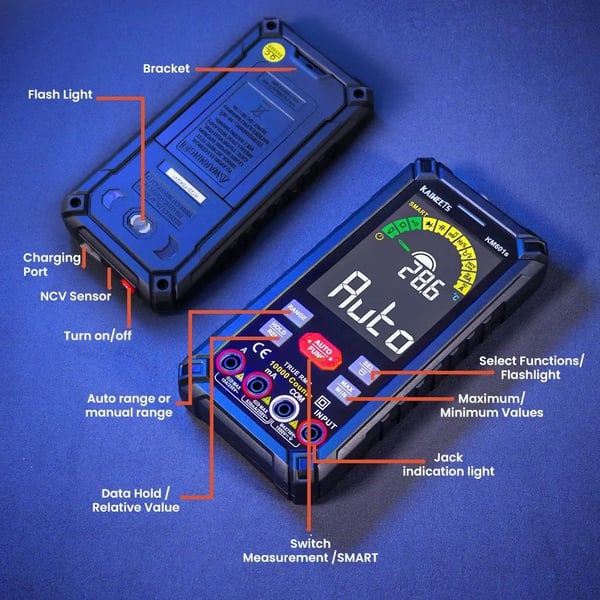 Multimeter, Automatisk Måling, Stort Farveskærm,KM601S