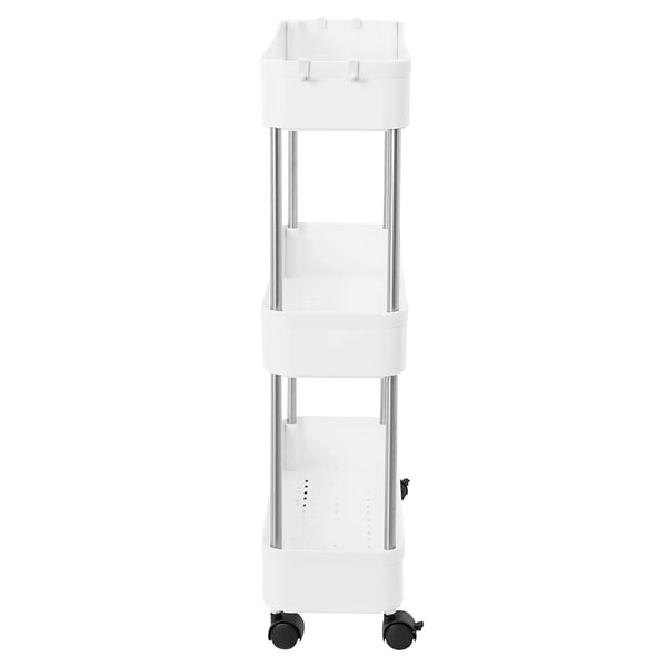 Opbevaringsvogn, 3-lags design, nem mobilitet,HVID