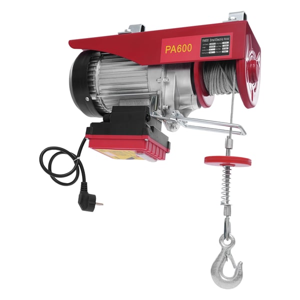 Elektrisk hejseværk, 1200W motor, 600 kg kapacitet, Q235 stål, aluminiumslegering konstruktion, TÜV certificeret