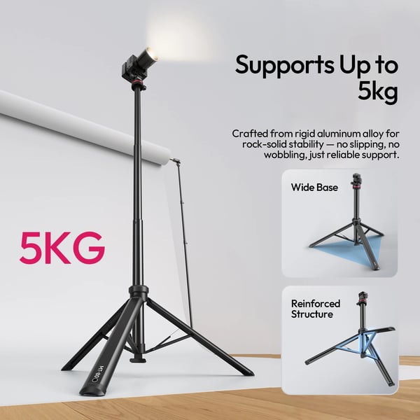 Lysstativ Tripod, Justerbar Højde, 360° Rotation,MT-80