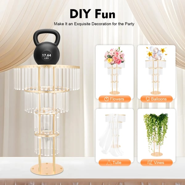 Blomsterstand, Fritstående Design, Fire-Niveau Struktur,Guld