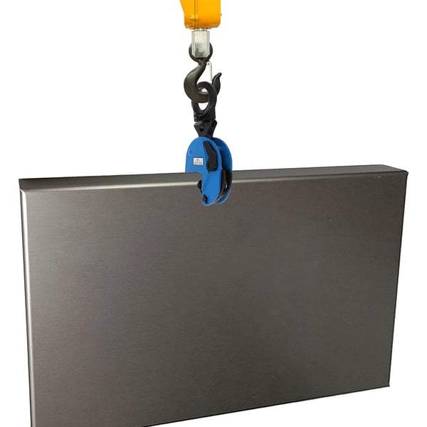 Vertikal Pladeklampe, Belastningskapacitet 2T/4409,25 lbs, Grebsområde 0-25 mm, Legeret stål konstruktion,Blå