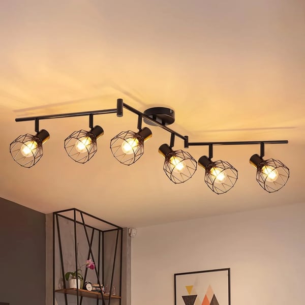 Loftspotlight, E14 sokkel, moderne stil, overflademonteret,Ingen pære, sort