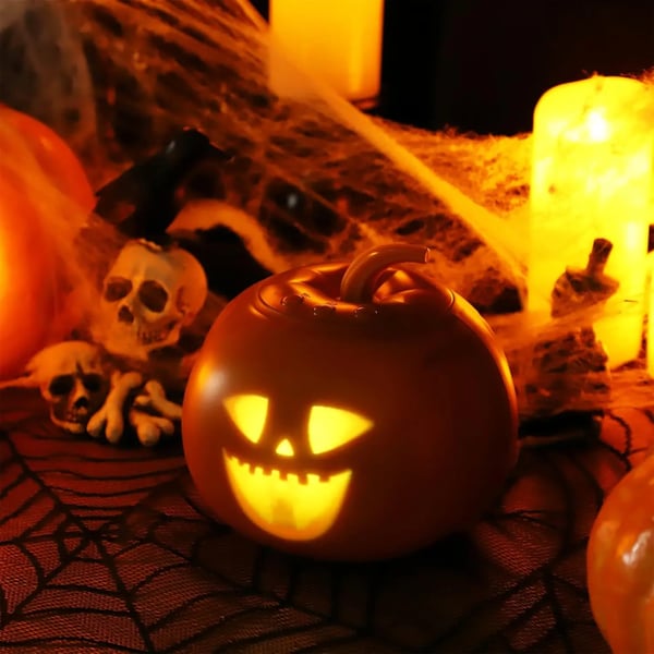 Halloween Græskar Projektionslampe, 16 Animationer, Indbygget Højttaler, Lydeffekter,orange