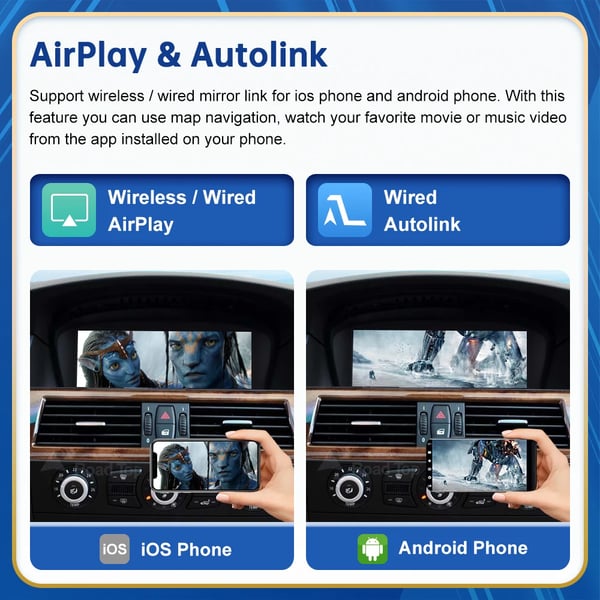 Carplay-interface, understøtter CarPlay og Android Auto, høj lydudgang,CIC