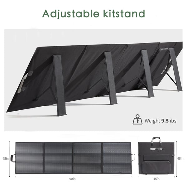 Solpanel, 24% Effektivitet, Bærbar og Sammenklappelig Design,220W solpanel