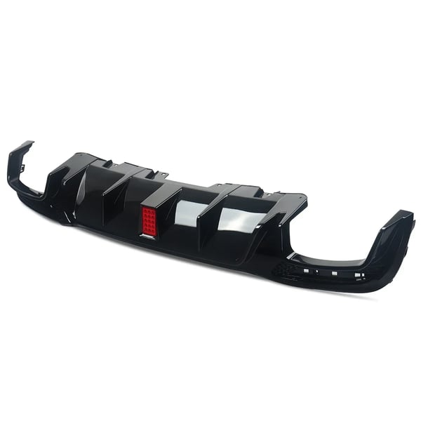 Bageste kofanger diffuser, glans sort finish, holdbart ABS-materiale,som vist