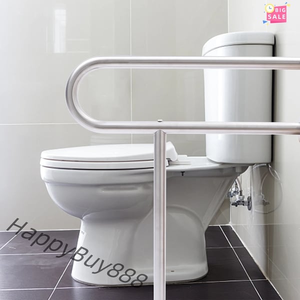 Toilet Sikkerhedsrail, U-formet Design, Stærk Belastningskapacitet,60 X 75cm, Lys Grå
