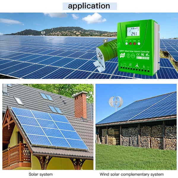 Hybrid Vind Sol Energi Oplader Controller, 30A/60A Kompatibilitet, Høj Effektivitet,1000Vind 1000W Solenergi, Ekstern Vind-Sol Hybrid, Auto 24V 48V