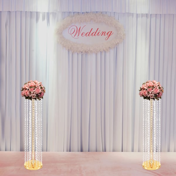 Blomsterkrukke, Højde 90 cm, Bunddiameter 10 cm, Materiale Jern og Akryl, Håndperlet Design, Elegant Dekoration