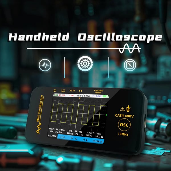 Håndholdt oscilloskop, 10MHz båndbredde, 48MSa/s samplingshastighed,OT3 Oscilloskopprobe
