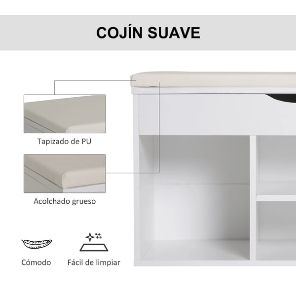 Sko Skab, Træ Melamin Konstruktion, Dimensioner 80x30x47 cm, Maksimal Belastning 120 kg, Pude Tykkelse 1,5 cm, Opbevaring til 8 Par Sko