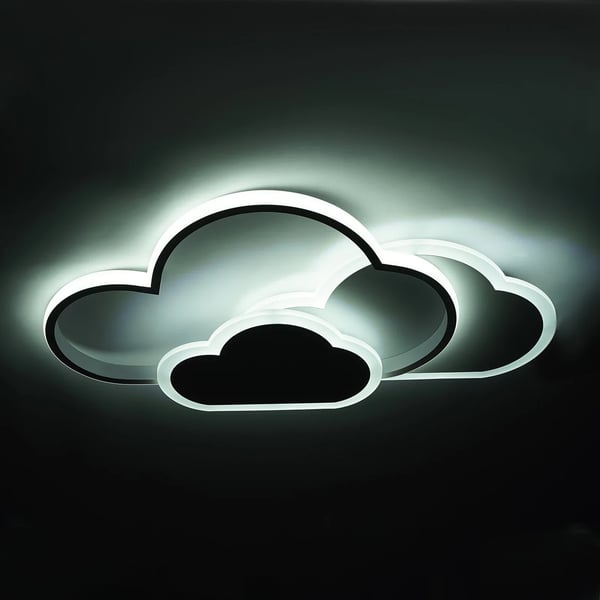 Loftlampe, Skyformet Design, Dæmpbar LED-belysning,HVID, Varm Hvid