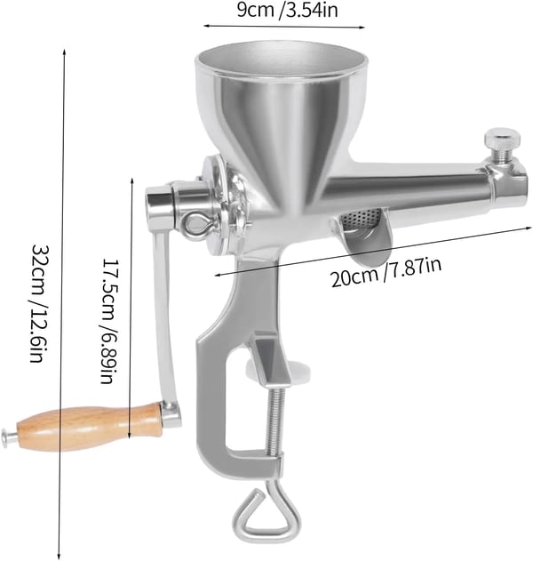 Manuell vetegräsjuicer, rostfritt stål, hög juiceutvinning,Silver
