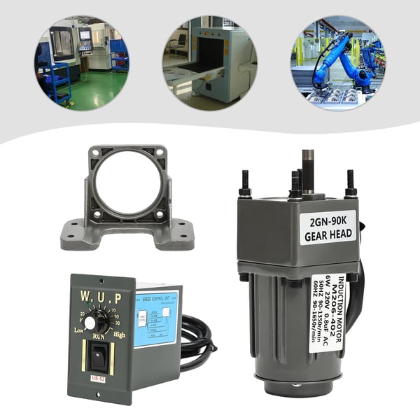 AC Motor, 6W Effekt, 220V Spænding, 1650 RPM Hastighed, Justerbar Hastighedskontrol, Alsidig Anvendelse