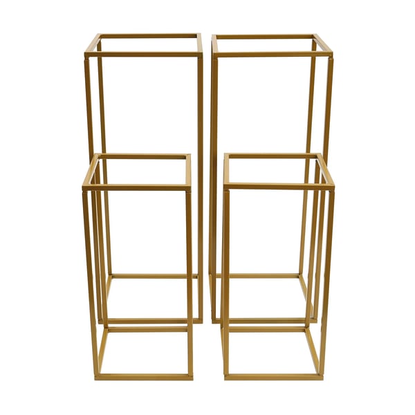 Blomsterstandssæt, Geometrisk Design, Holdbar Jernkonstruktion,Guld