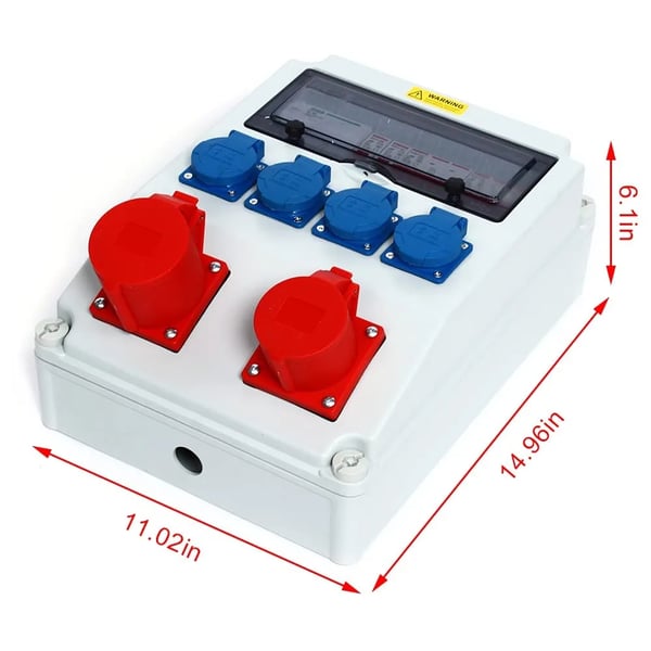 Strømfordelingsboks, 1 x 16 A, 1 x 32 A, AC 250V til AC 380V, IP44 Beskyttelsesniveau, Væghængt Design