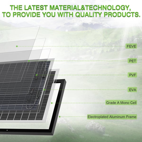 Solpanel, Høj Effektivitet, Vejrbestandig,200W