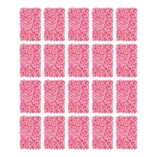 Kunstige Blomster Vægpaneler, Elegant Pink Dekor, Nem at Installere,Lyserød