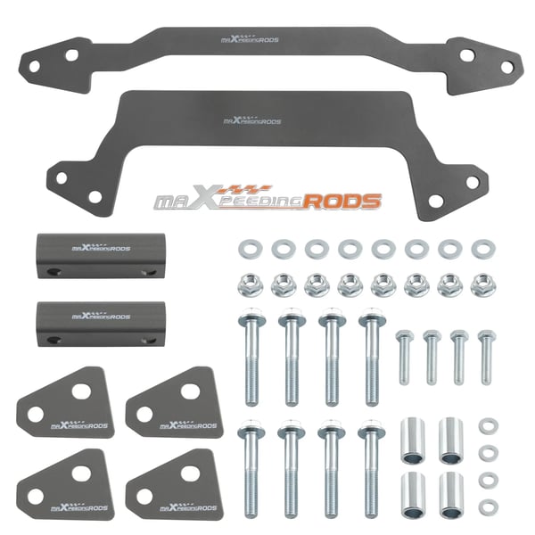 Lift Kit, 2 Tommer Foran og Bagpå, Stålmateriale, Dimensioner: 62,9 cm x 13,2 cm x 9,4 cm, Vægt: 3250g