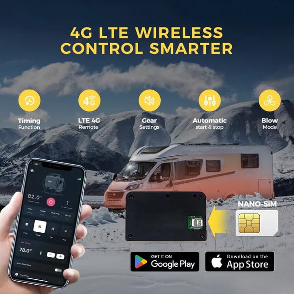 Diesel Luftvarmer, LTE 4G Kontrol, Automatisk Temperaturstyring,8KW
