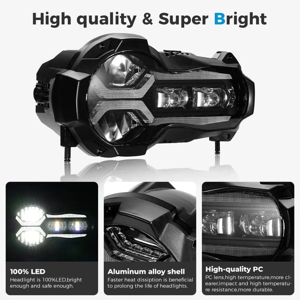 LED-forlygte, 110W effekt, vandtæt IP67,R1200GS 2013-2018