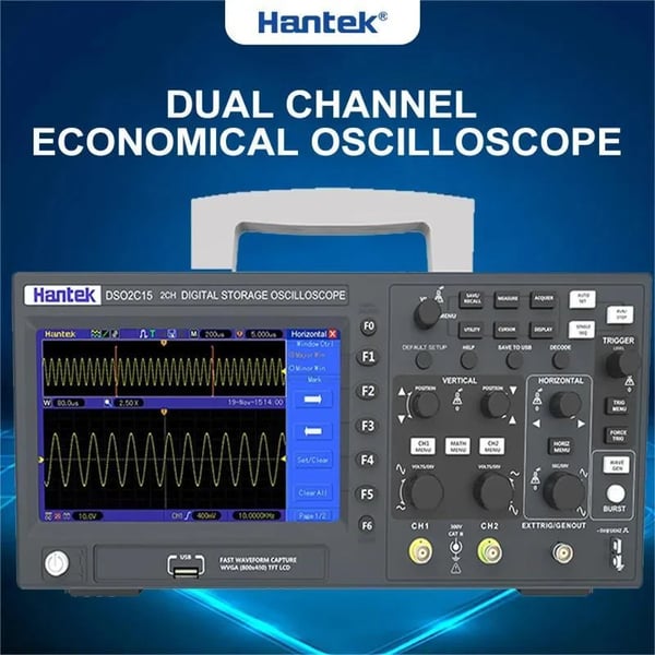 Digitalt Oscilloskop, 2 Kanaler, 150 MHz Båndbredde,DSO2D15