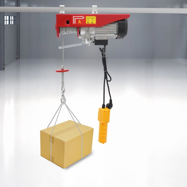 Elektrisk hejseværk, 1300W effekt, 800kg kapacitet, løfter 10m/min, inkluderer dobbeltlinje