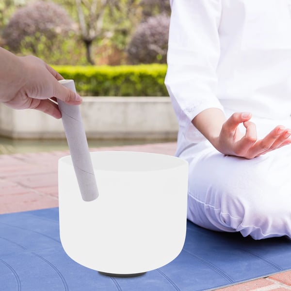 Krystal Syngeskål, Lydhealing, Meditationshjælp,Hvid