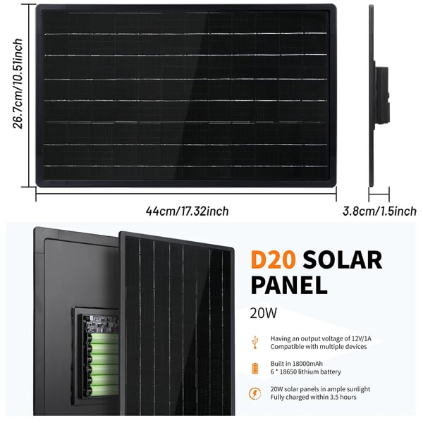 Solpanel, MPPT Ladecontroller, Vandtæt Design,D20-6-6