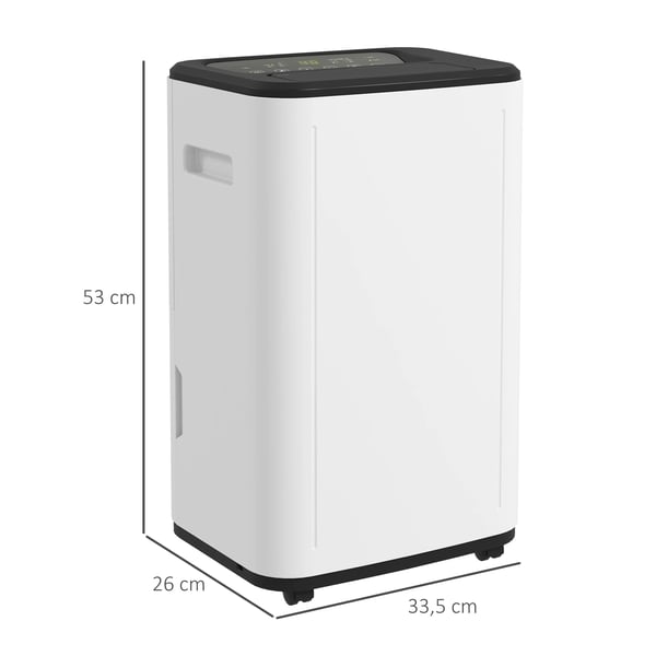 Affugter, 20L/dag kapacitet, justerbare fugtindstillinger,HVID, EU Stik