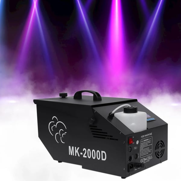 Røgmaskine, 1200W Effekt, 5000 CFM Udgivelse, 0.5L Tank, 220V Spænding, Dimensioner 32x47.5x25cm