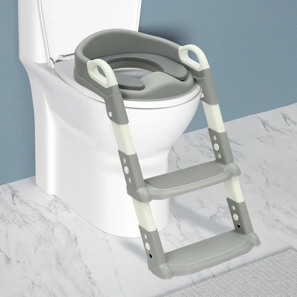 WC-istuin portailla, säädettävä korkeus, liukumaton muotoilu,HARMAA