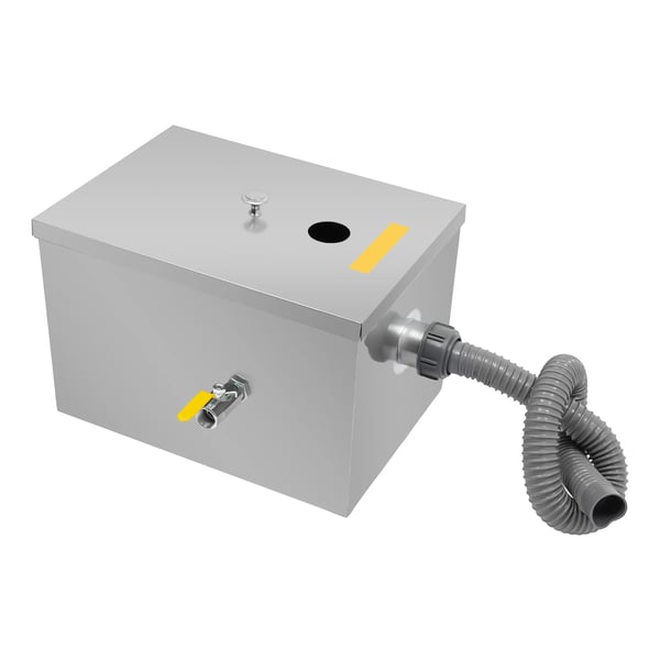 Rostfritt Stål Fettavskiljare, Effektiv Fyra-Stegs Filtrering, Platsbesparande Design, Silver