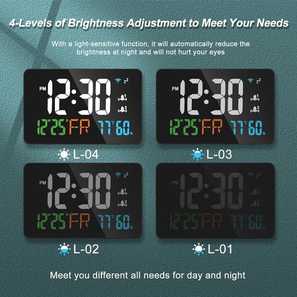 Hygrothermograf, LED-display, Multifunktionel kalender,HVID