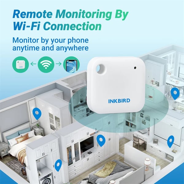 Temperatur- og fugtighedssensor, Wi-Fi-aktiveret, overvågning i realtid,IBS-TH3 WIFI