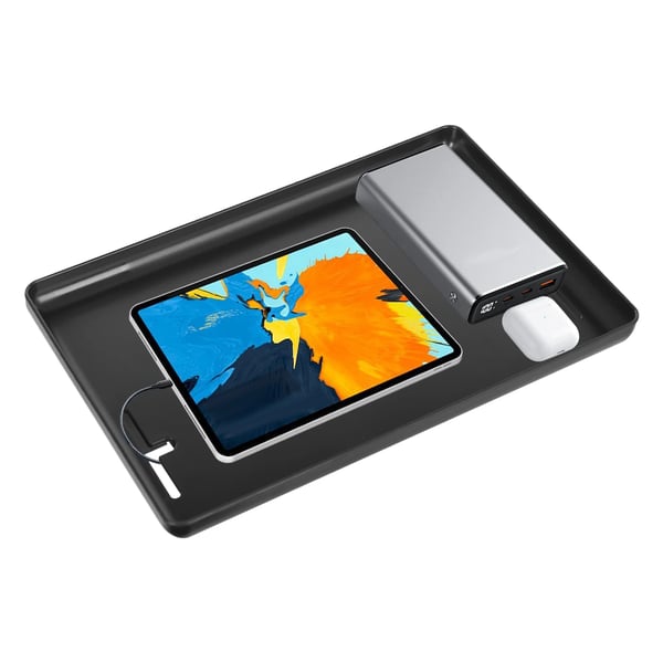 Sengebord, 32 x 23,3 x 5,3 cm, ABS-materiale, belastningsevne 20 kg, sengebordmontering, 1 niveau