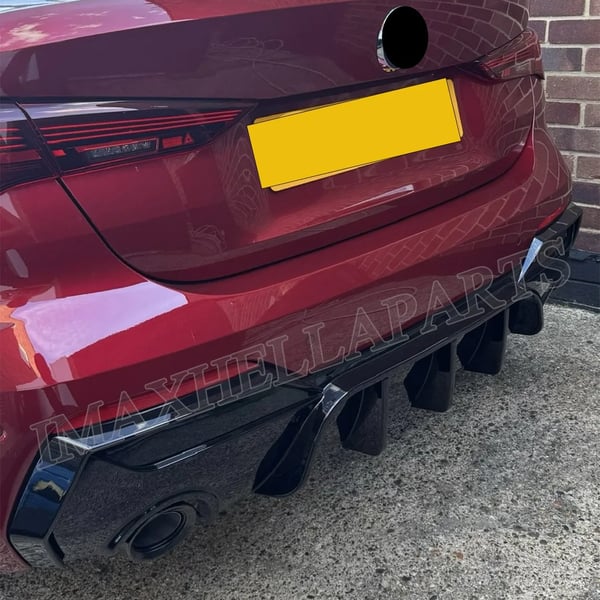 Bakdiffuser Lip Valance, Glansig Svart Finish, Aerodynamisk Design,glansig svart