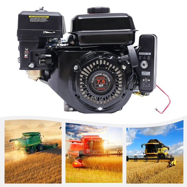 Benzinmotor, Enkeltcylinder, Kraftfuld Ydelse,Sort