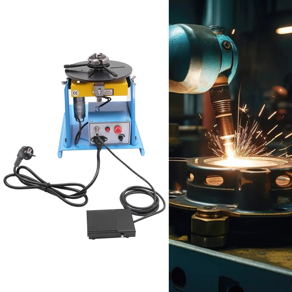 Rotary svejsepositioner, 10 kg horisontal belastningsevne, 0-90° hældningsvinkel,Blå