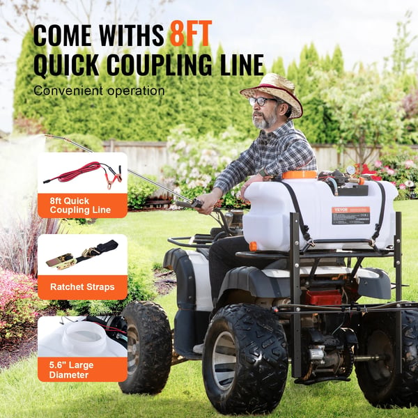 ATV Spot Sprayer, 60L kapacitet, 1.9 GPM flow rate, justerbar bom,15gal