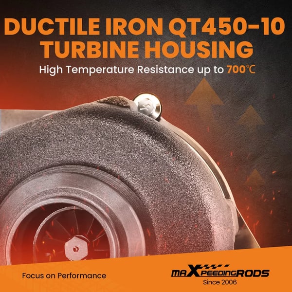 Turbocharger, Ingeniørmetal, 26 cm Længde, 25 cm Bredde, 23 cm Højde, 6 kg Vægt