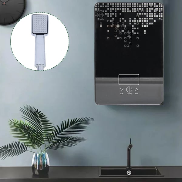 Elektrisk øjeblikkelig vandvarmer, 6500W, digitalt display, 220V,Som vist