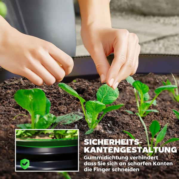 Hævet Plantebed, Stålmateriale, 72 x 36 x 30 tommer, 12 Kubikfod Kapacitet, Let at Samle, Egnet til Forskellige Planter