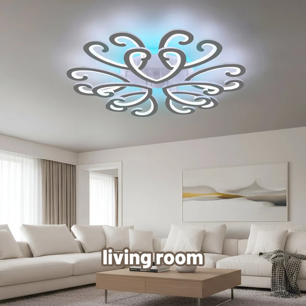Loftlampe, Dæmpbar, RGB Baggrundsbelysning,HVID, 100W, ændrebar