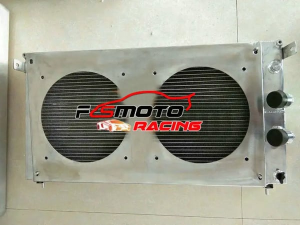 Aluminiumkøler og ventilator med skærm, kerne størrelse 62MM, 3 række konfiguration, kompatibel med Ferrari DeTomaso Pantera 5.8L V8 351 1971-1989