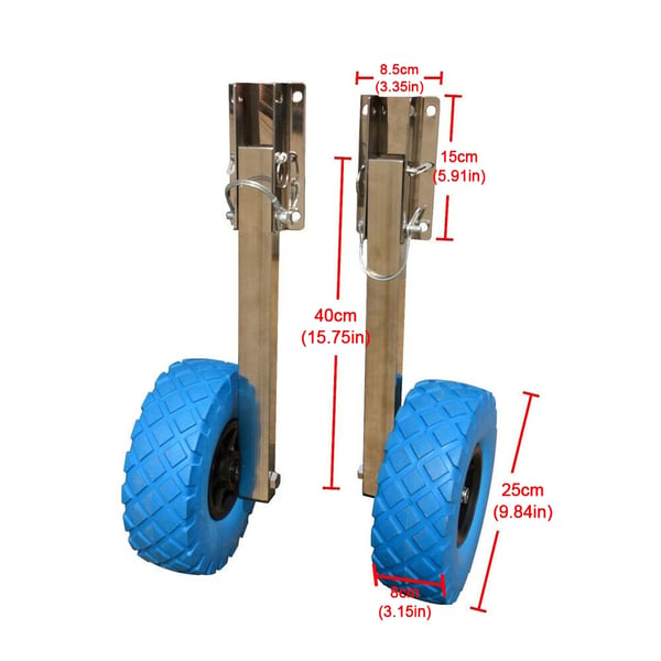 Oppustelige bådstarthjul, 25 cm diameter, 280 kg belastningskapacitet,Blå