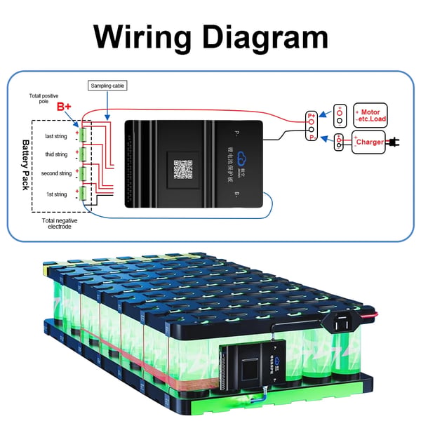 Batteristyringssystem, Aktiv Balancefunktion, Smart Forbindelse,JK-BD6A24S15P