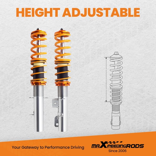 Coilover affjedringskit, 6063 aluminium, justerbar køre højde, til Audi TT Coupe/Roadster, til Seat Leon 1M1, 20 kg vægt