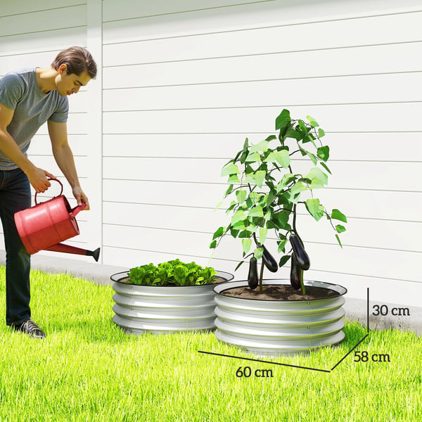 Hævet Bed Plantekasse, Metalmateriale, 48" L x 24" B x 30" H, Vægtkapacitet 220 lbs, Egnet til Blomster og Urter, Kræver Mindre Samling
